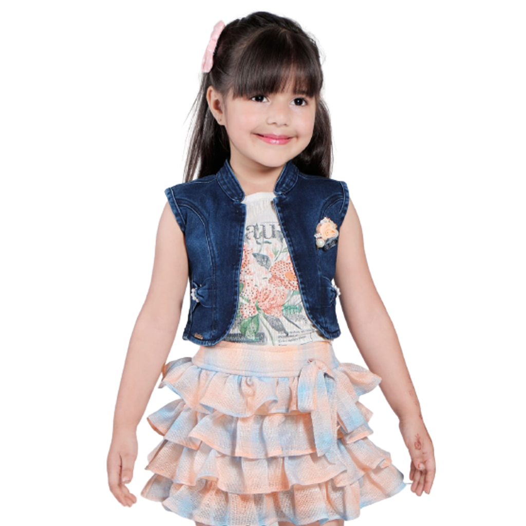 Girls Ruffled Western Dress