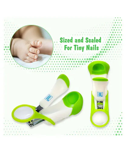 Mee Mee Gentle Nail Clipper With Magnifier - White & Green