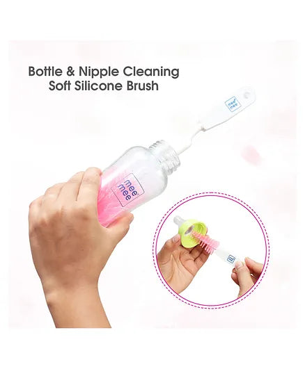 Mee Mee Bottle & Nipple Cleaning Brush - Pink