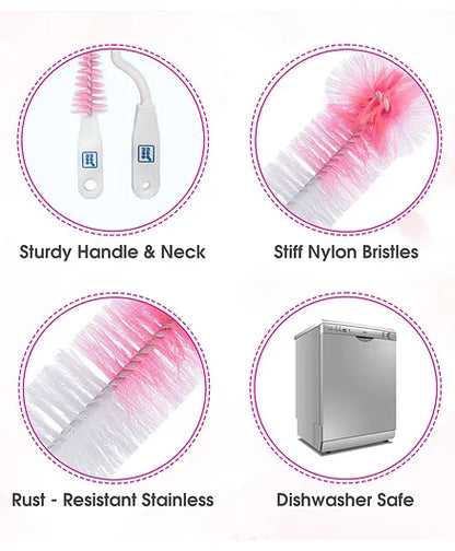 Mee Mee Bottle & Nipple Cleaning Brush - Pink