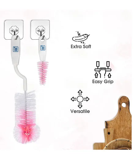 Mee Mee Bottle & Nipple Cleaning Brush - Pink