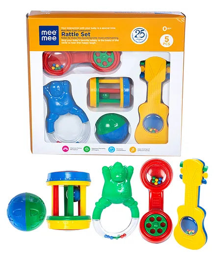 Mee Mee Cute Companion Rattle Set - Pack of 5 (Color May Vary)