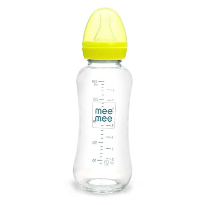 Mee Mee Premium Glass Feeding Bottle (240 ml, Green)