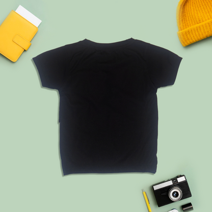 Futures Printed Black T-Shirt for Kids