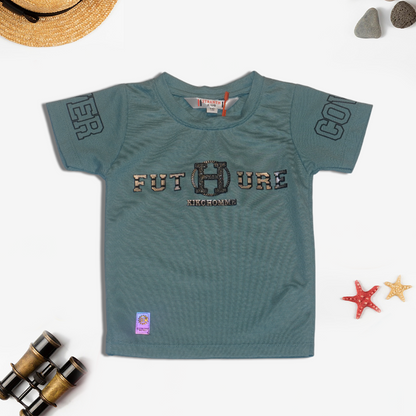 Pastel Blue Printed T-Shirt for Kids