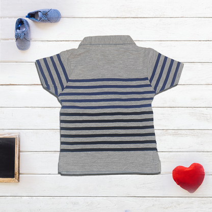 Grey Striped T-Shirt for Kids