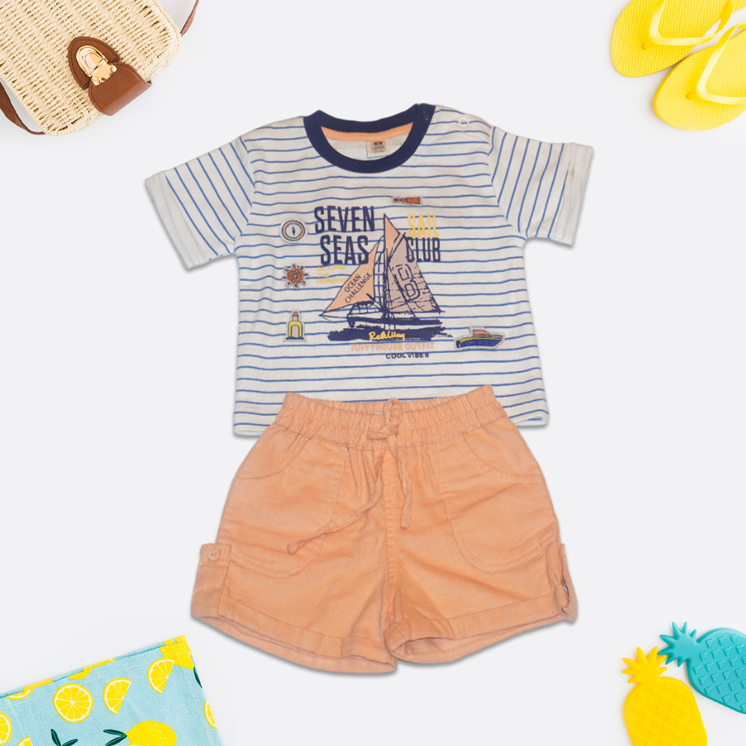 Kids Striped T-Shirt and Shorts Set