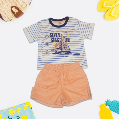 Kids Striped T-Shirt and Shorts Set