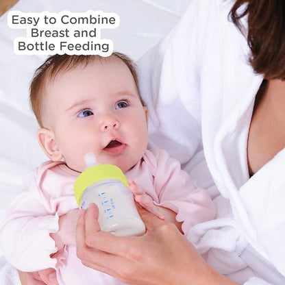 Mee Mee Premium Glass Feeding Bottle (240 ml, Green)