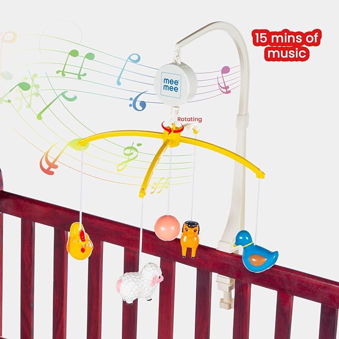 Mee Mee Musical Animal Cot Mobile (5-Toy Safari Theme)