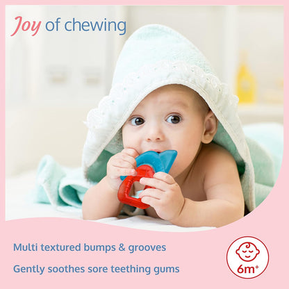 Luv Lap Silicone Water Filled  Teether, Contains Distilled Water  to Soothe Teething Baby Gums, BPA Free, Odourless, Easy to Grip for Babies, Bright & Multicolour