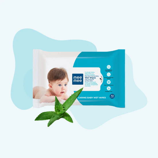 Mee Mee Caring Baby Wet Wipes With Aloe Vera Extracts (72 Pcs) | Parabens Free