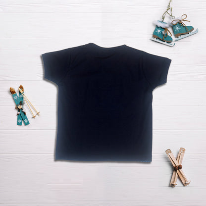 Boys Colorblocked Black T-Shirt