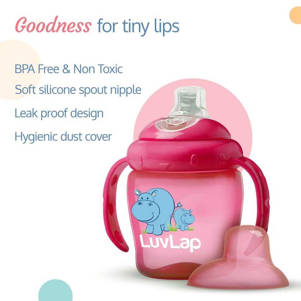 Hippo Spout Sipper for Infant/Toddler, 225ml (Pink)