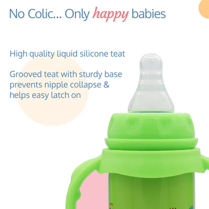 4 in 1 Slim Neck Steel Baby bottle cum Sipper, Green, 240 ml