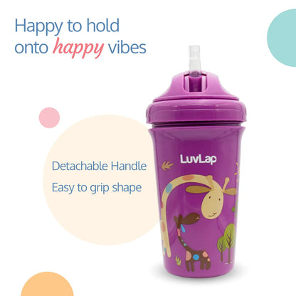 Tiny Giffy Straw Sipper, 300Ml, Purple