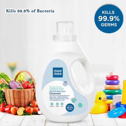 Mee Mee Anti-Bacterial Baby Liquid Cleanser for Fruits, Bottles, Accessories & Toys - 1.5L