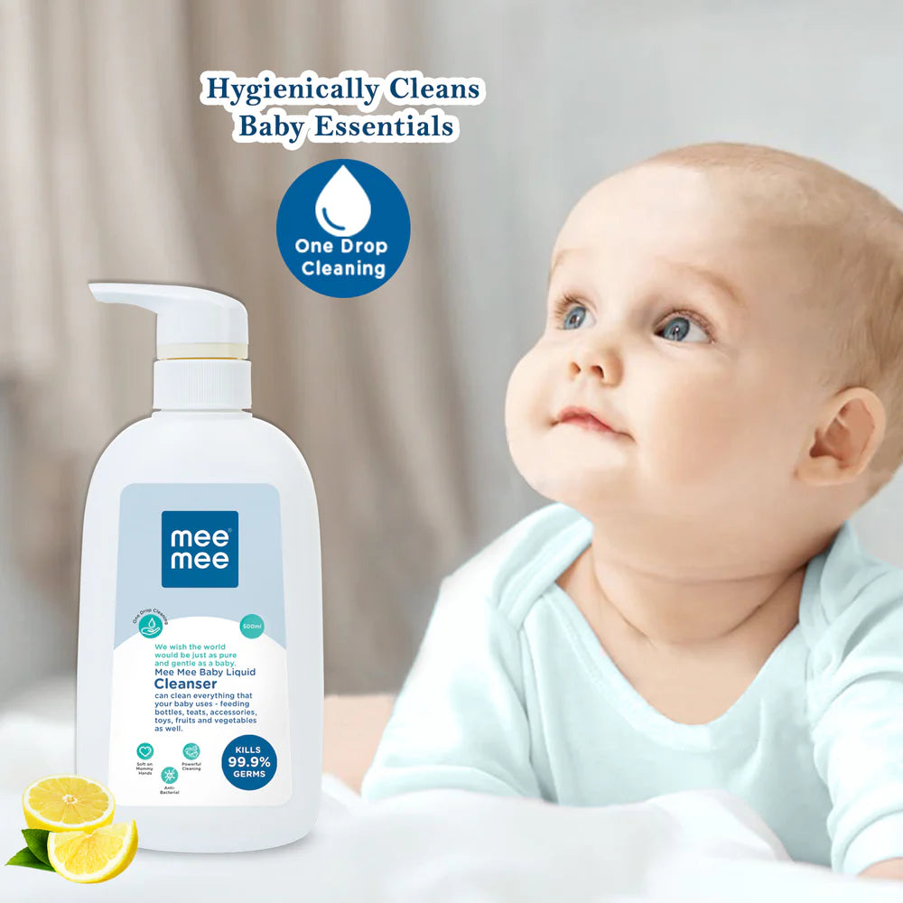 Mee Mee Anti-Bacterial Baby Liquid Cleanser | Kills 99.9% Germs|(500 ml - Bottle)