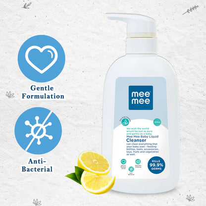 Mee Mee Anti-Bacterial Baby Liquid Cleanser | Kills 99.9% Germs|(500 ml - Bottle)