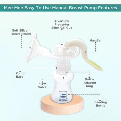 Mee Mee BPA Free Comfort Manual Breast Pump for Nursing & Breastfeeding (White)