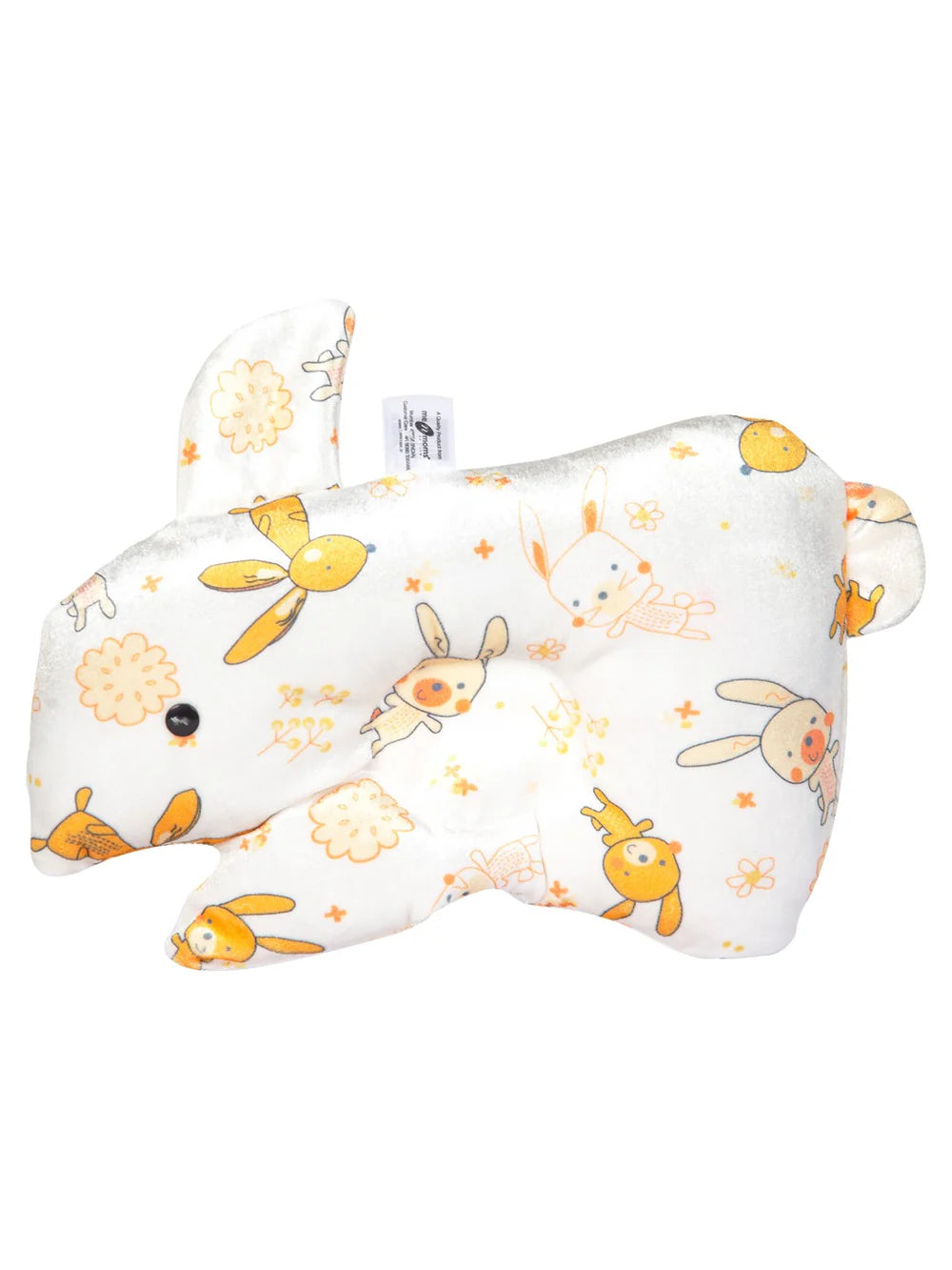 Mee Mee Breathable Baby Pillow with Head Support White Orange (Print May Vary)