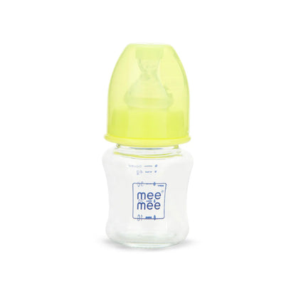 Mee Mee Premium Baby Glass Feeding Bottle (50 ml, Green)