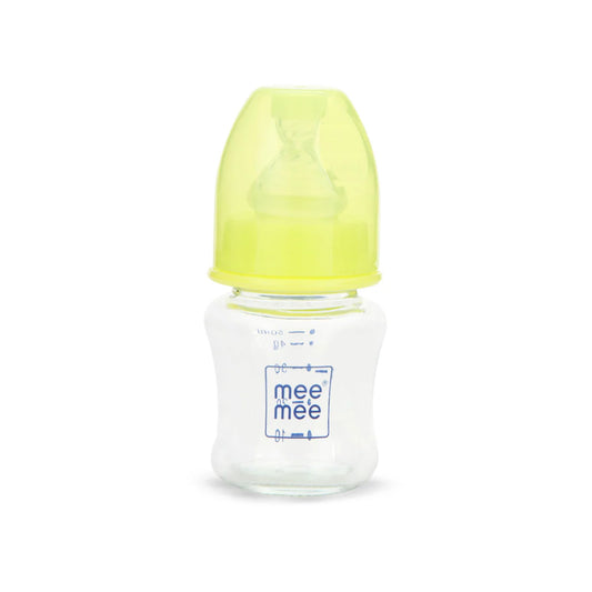 Mee Mee Premium Baby Glass Feeding Bottle (50 ml, Green)