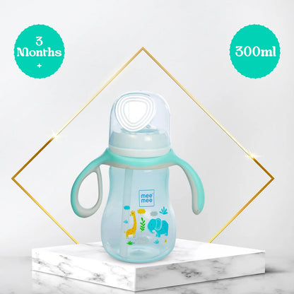 Mee Mee 2 In 1 Anti-Spill Sipper Cup (300 Ml) | Kids Sippy Cup With Soft Silicone Spout & Straw (Blue)