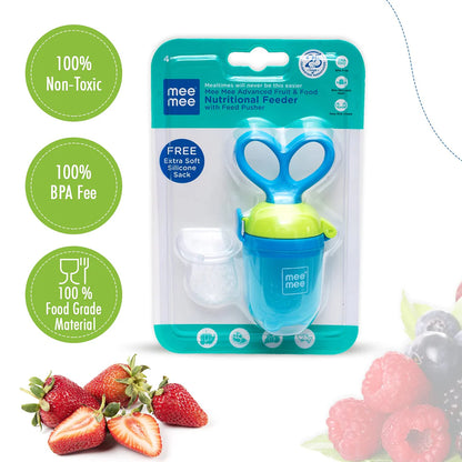 Mee Mee Advanced Fruit & Food Nutritional Feeder With Feed Pusher (Blue)