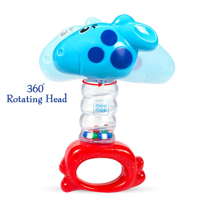 Mee Mee Cheerful Rattle Toy | Bpa Free 360° Rotating Rattle With Baby Grip Design (Blue)