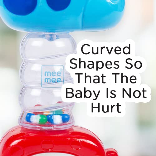 Mee Mee Cheerful Rattle Toy | Bpa Free 360° Rotating Rattle With Baby Grip Design (Blue)