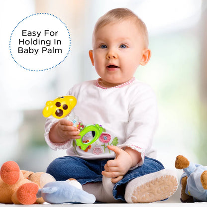 MEE MEE CHEERFUL RATTLE TOY | BPA FREE 360° ROTATING RATTLE WITH BABY GRIP DESIGN (YELLOW)