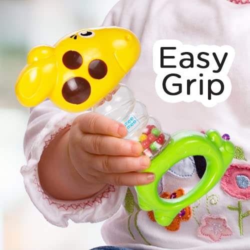 MEE MEE CHEERFUL RATTLE TOY | BPA FREE 360° ROTATING RATTLE WITH BABY GRIP DESIGN (YELLOW)