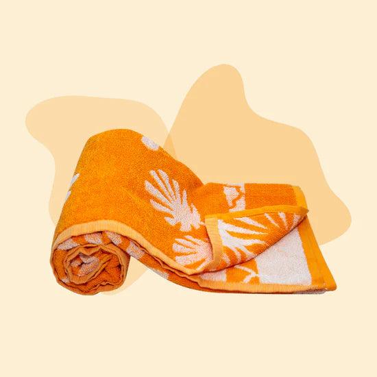 Mee Mee Soft Absorbent Bamboo Cotton Baby Towel | Reversible Baby Towel With Quick Absorb (Orange, Zebra Print)