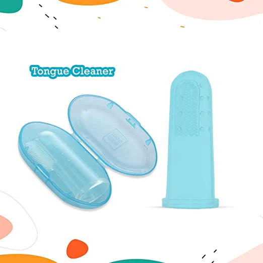 Mee Mee Unique Finger Brush & Gum Tongue Cleaner Set With Wider Bristles & Regular Bristles