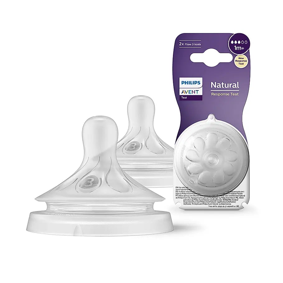 Avent Natural Response Teat for Babies aged 1 month and above | Flow 3 | Pack of 2 |