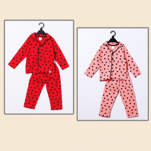 Star Printed Nightwear Set for Kids