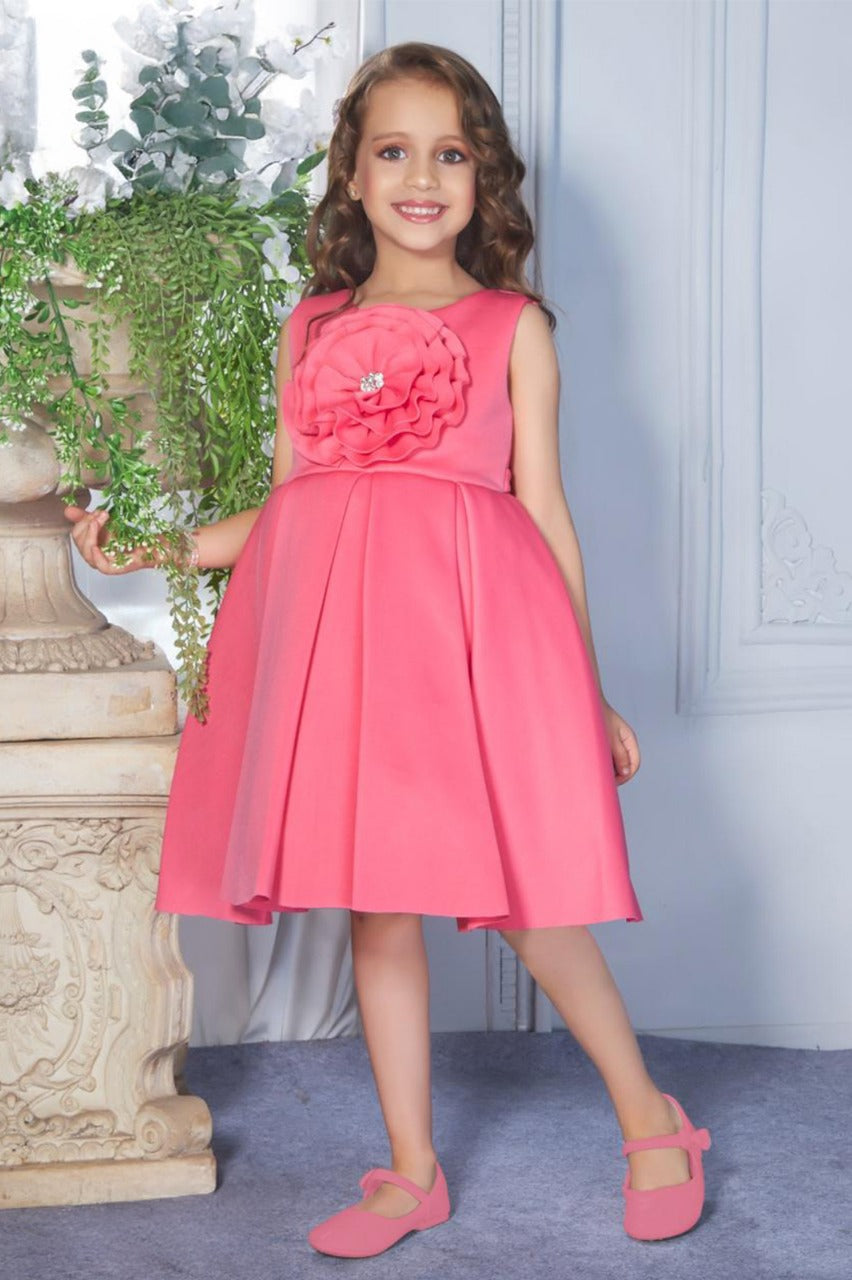 Pastel Pink Ruffled Party Wear Frock for Kids