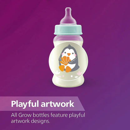 Avent Grow Bottle for 6m+ - Easy Clean, Anti-Colic, BPA Free, 330ml