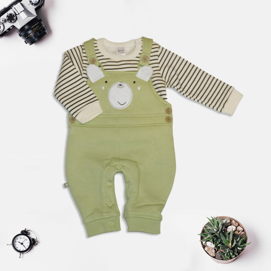 Dungaree Set for Kids - Yellow and Green