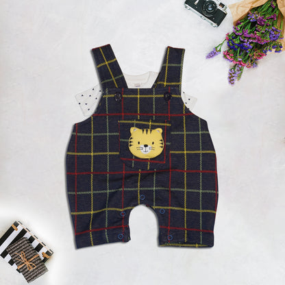 Black Checkered Dungri Set for Kids