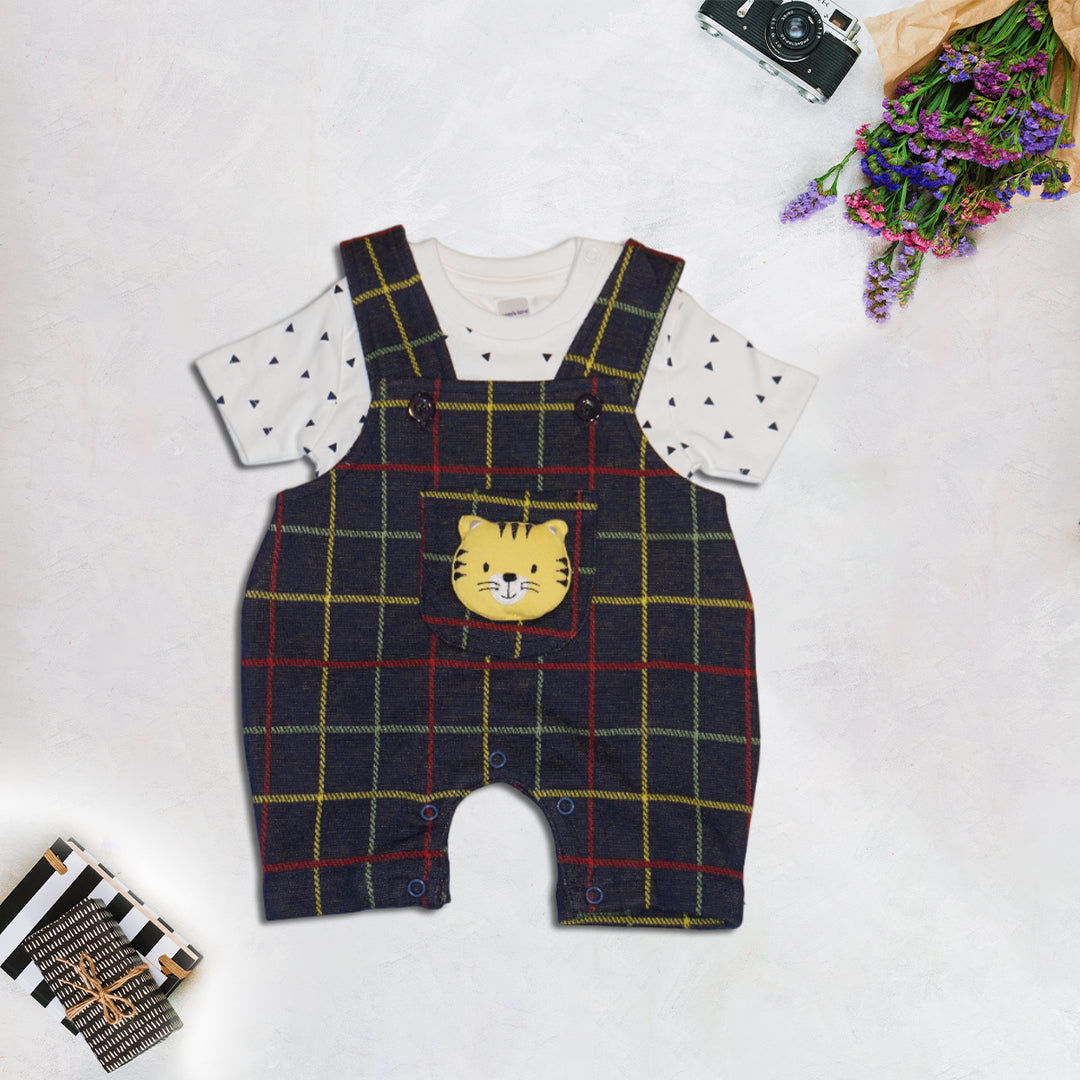 Black Checkered Dungri Set for Kids