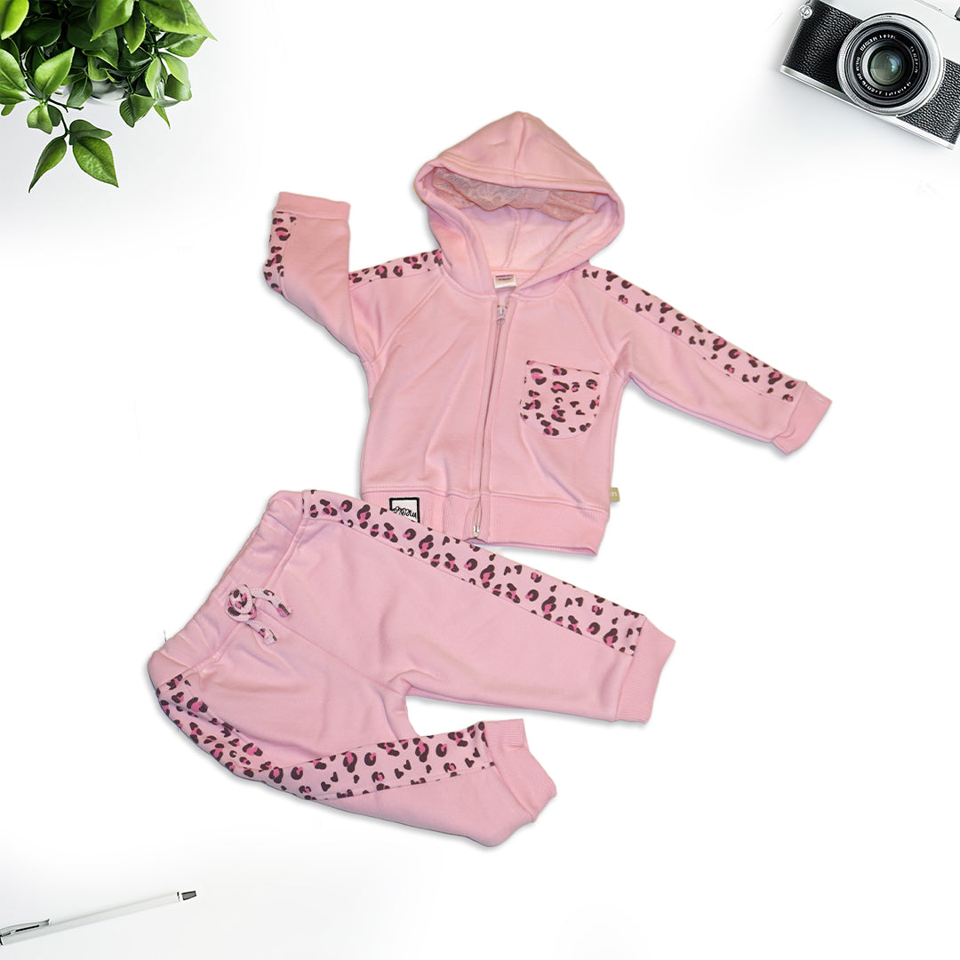 Hoodie and Joggers Set - Pink and Peach