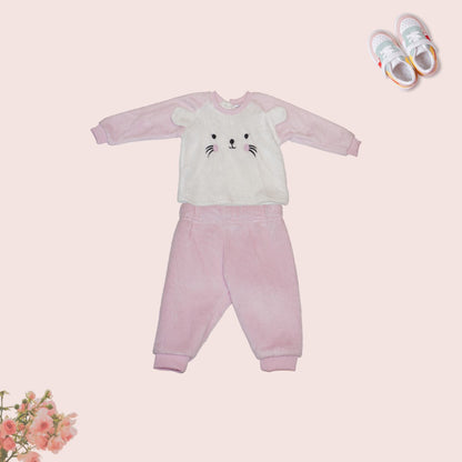 Cartoon Printed Sleepsuit - Blue and Pink