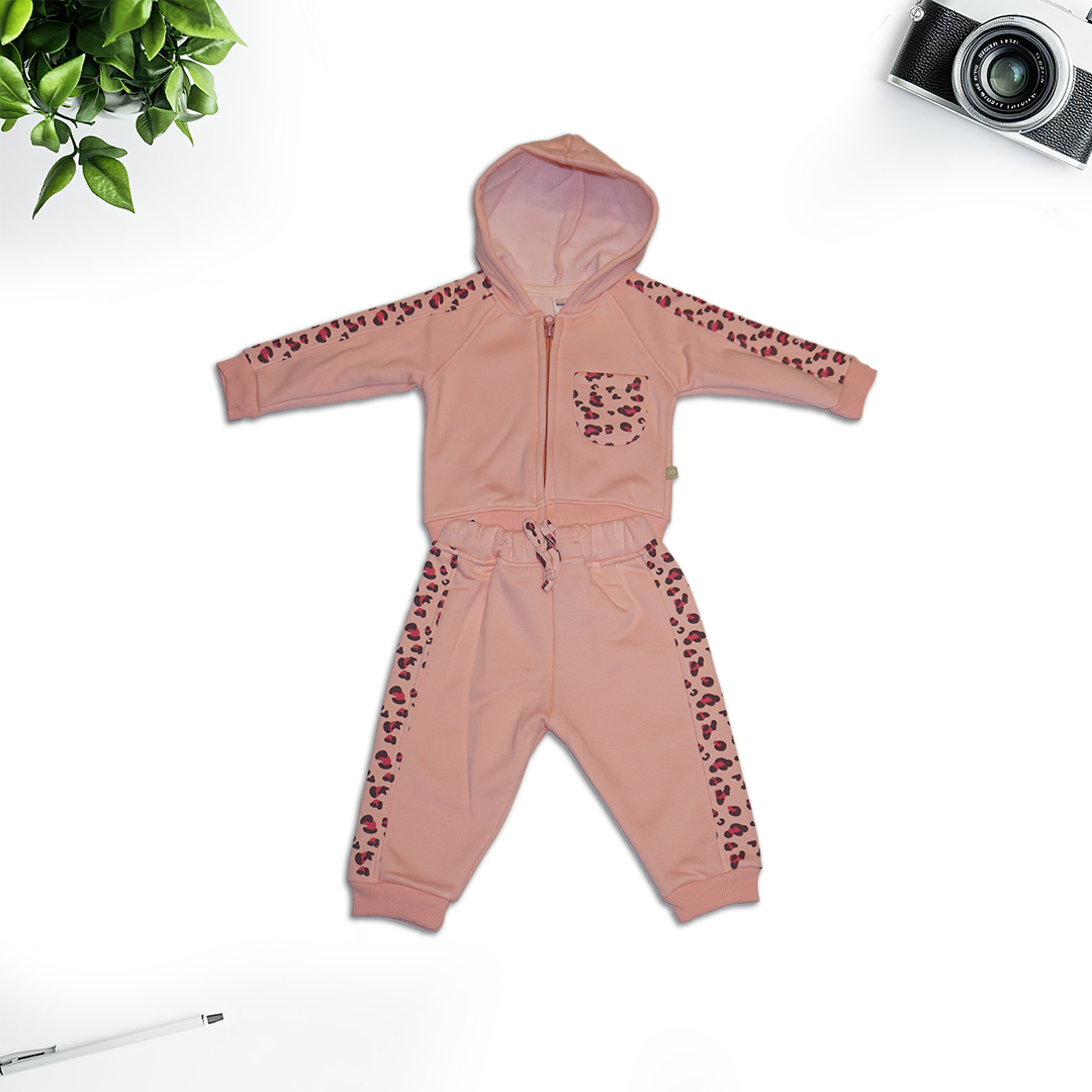 Hoodie and Joggers Set - Pink and Peach