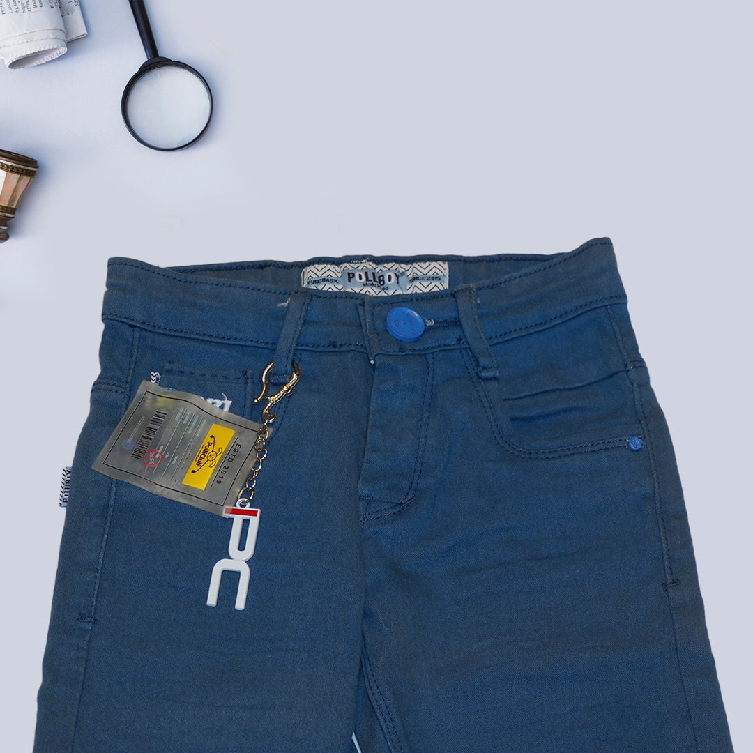 Boys Blue Solid Jeans