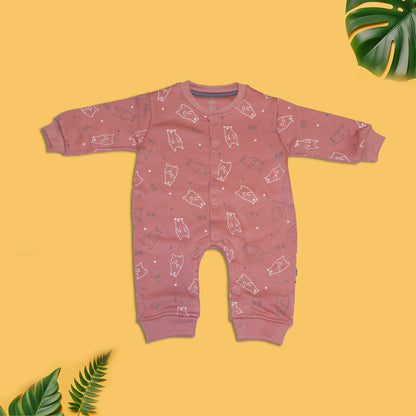 Full Sleeve Sleepsuit for Kids - Pink and Beige