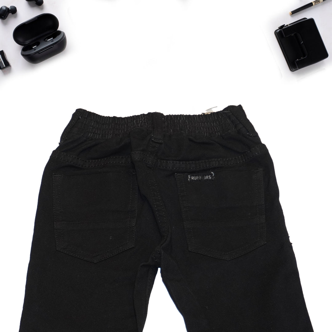 Black Solid Pants for Boys