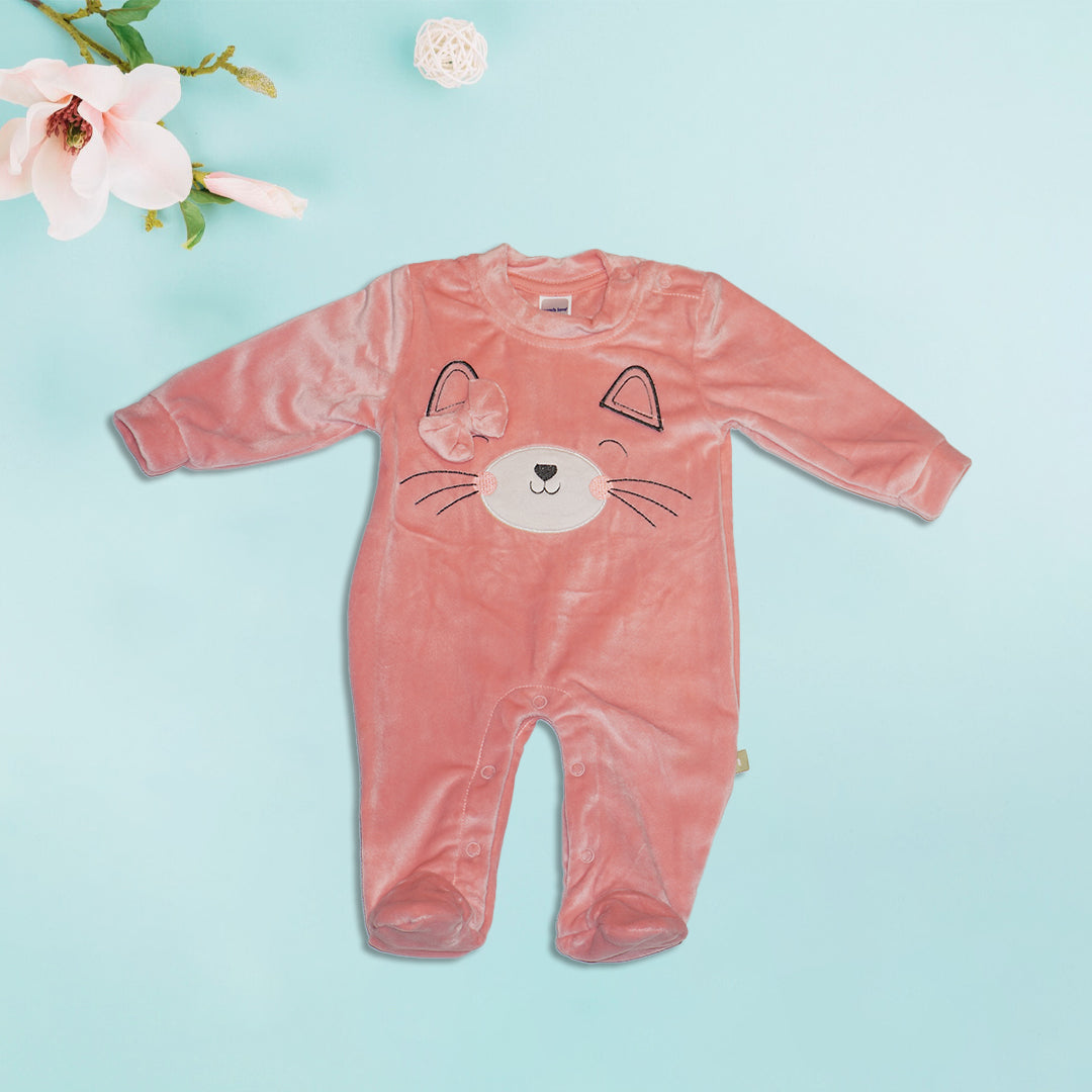 Sleepsuit with Cap for Kids - Pink and Blue