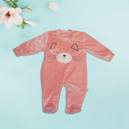 Sleepsuit with Cap for Kids - Pink and Blue